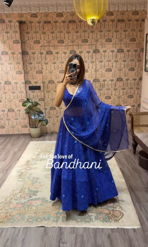 Royal Raatri Bandhani Lehenga Choli Set