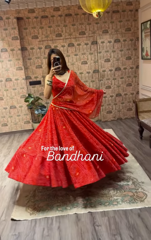 Royal Raatri Bandhani Lehenga Choli Set