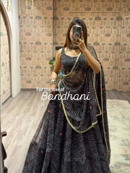 Royal Raatri Bandhani Lehenga Choli Set