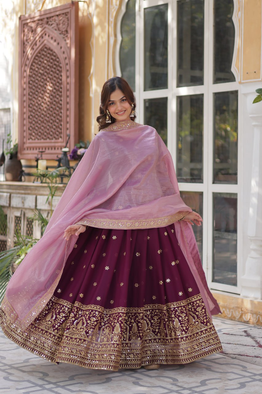 Maroon Majesty Star Georgette Gown
