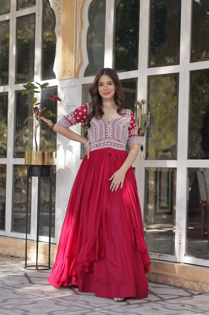 Avira Lehenga With Readymade Slit Cut Long Kurti Set