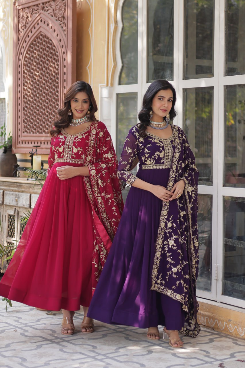 Kaelani Faux Blooming Georgette gown
