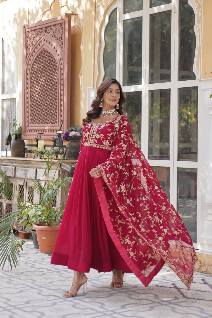 Kaelani Faux Blooming Georgette gown