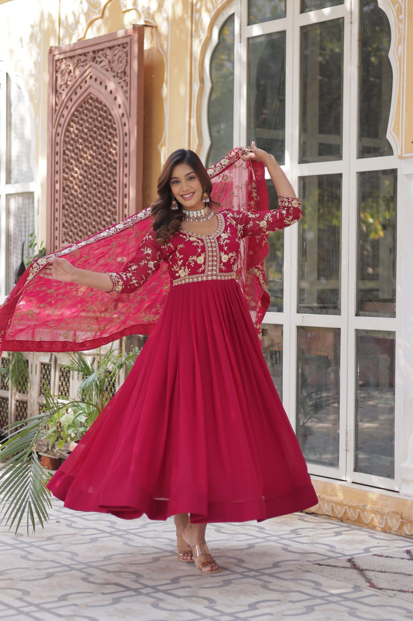 Kaelani Faux Blooming Georgette gown
