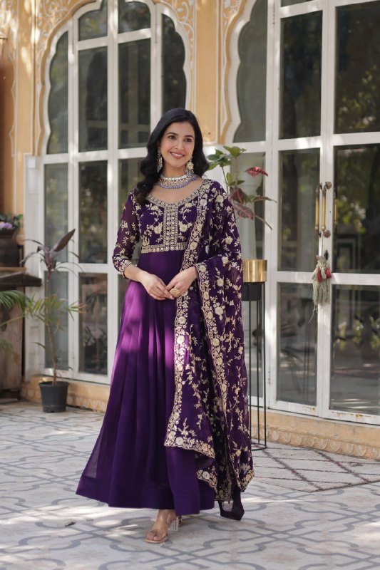Kaelani Faux Blooming Georgette gown