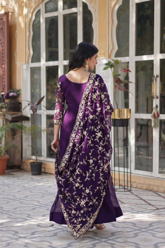 Kaelani Faux Blooming Georgette gown