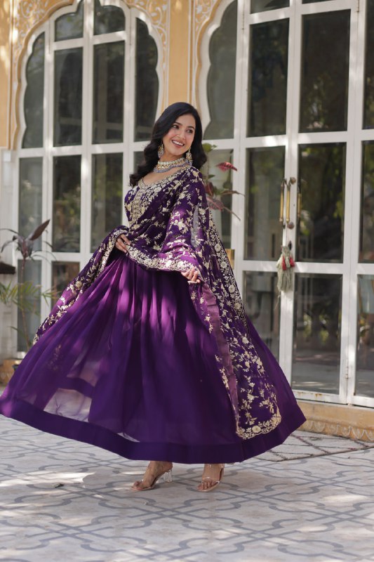 Kaelani Faux Blooming Georgette gown