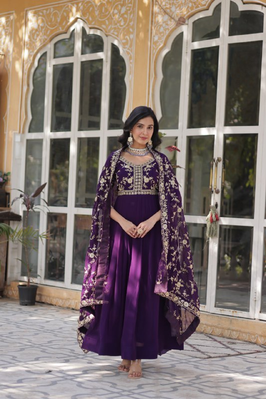 Kaelani Faux Blooming Georgette gown
