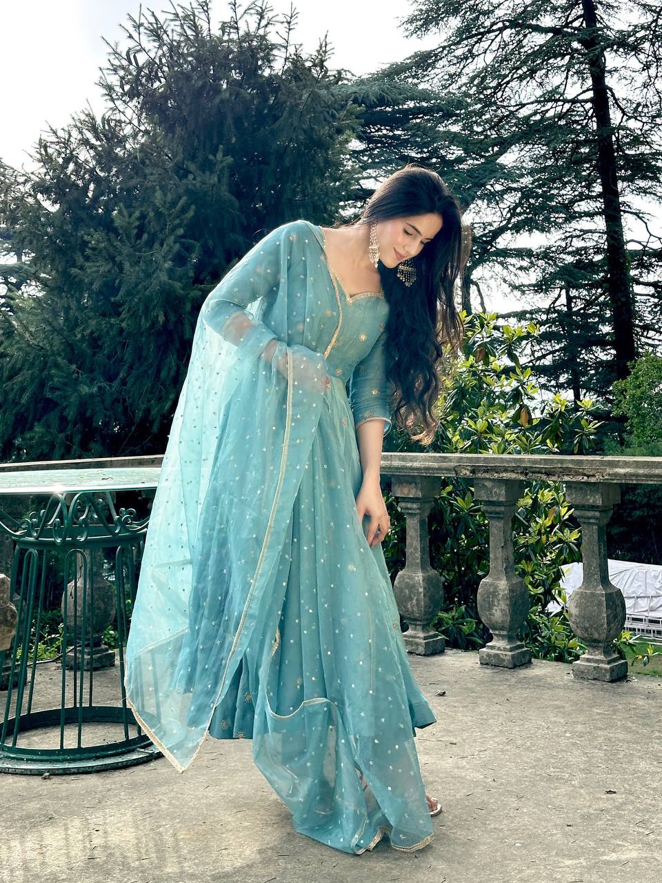 Inaaya Sky Light Blue Festive Anarkali Set