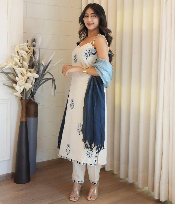 Anvika Grace Blue Blossom Festive Vibes Kurta Set
