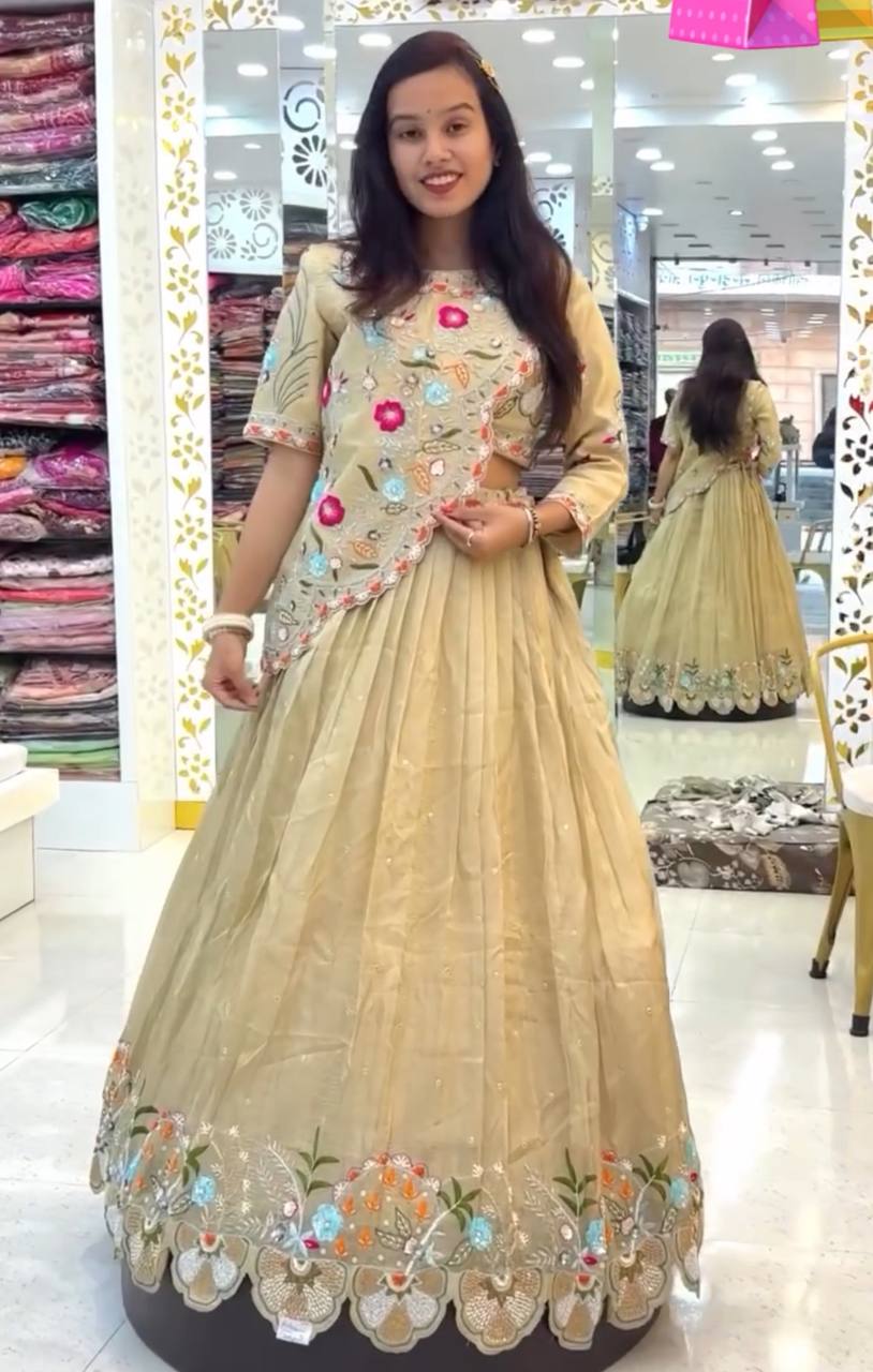 Golden Bloom Pure Gold Crush Lehenga Set