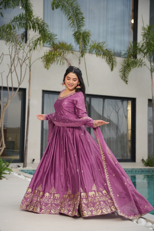 Elowen royal Heavy Embroidery Readmade Gown
