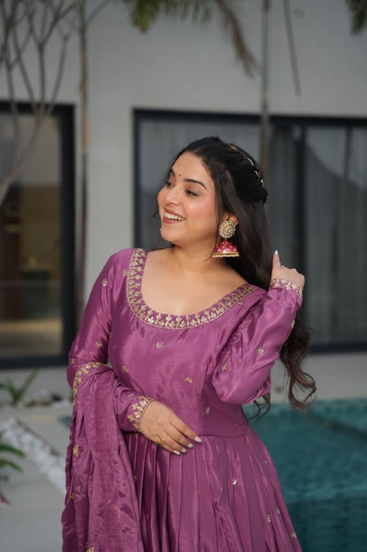 Elowen royal Heavy Embroidery Readmade Gown