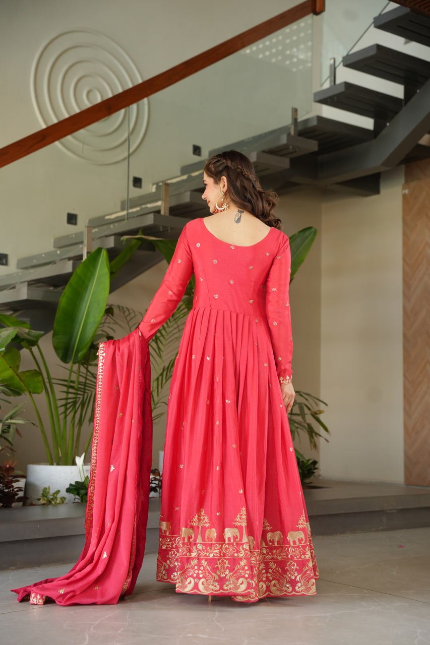 Elowen royal Heavy Embroidery Readmade Gown
