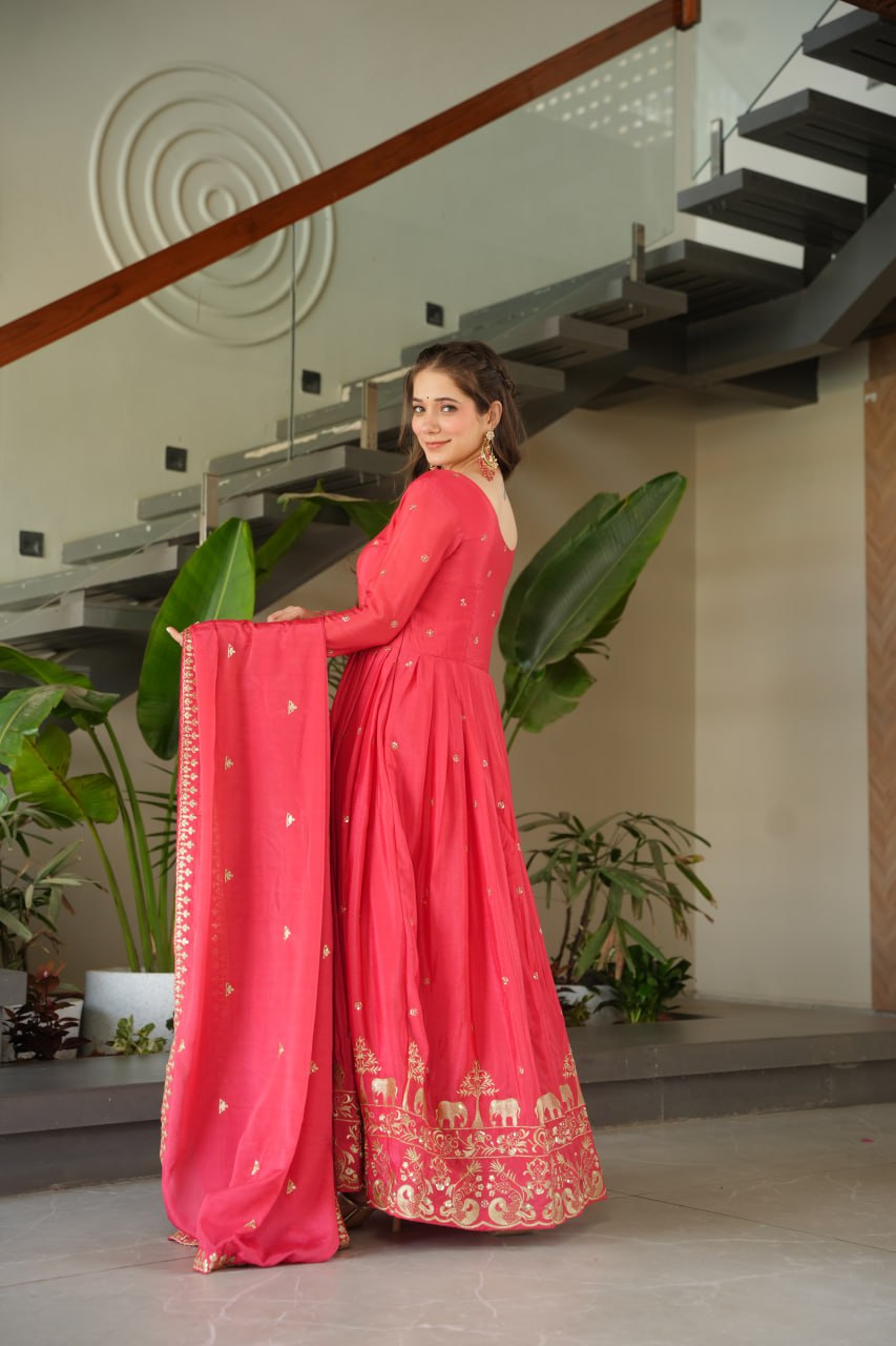 Elowen royal Heavy Embroidery Readmade Gown