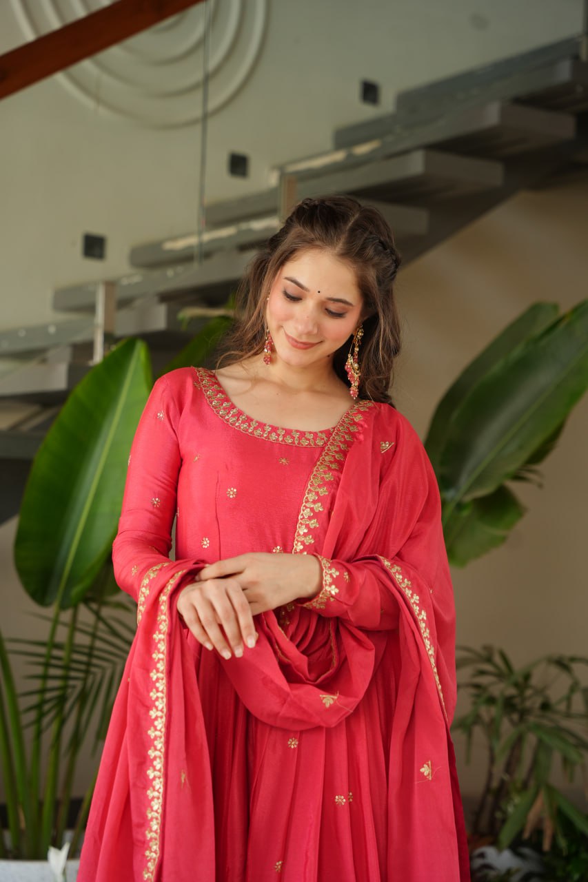Elowen royal Heavy Embroidery Readmade Gown