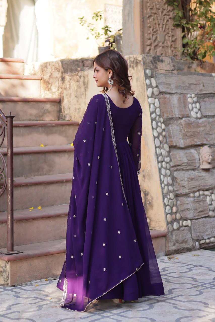 Alira Beatiful Faux Blooming Readymade Gown
