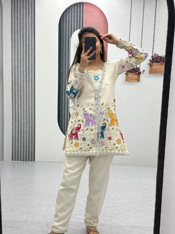 Elephant Grace Heavy Embroidered Cord Set