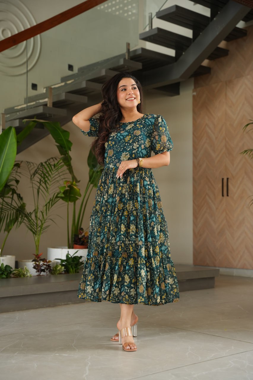 Vaidehi Botanic Breeze pretty printed Gown
