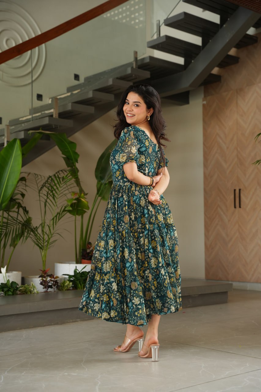 Vaidehi Botanic Breeze pretty printed Gown