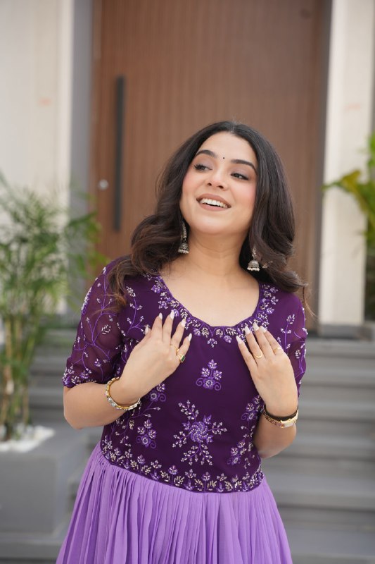 Zenith Rama & Purple Digital Print Gown