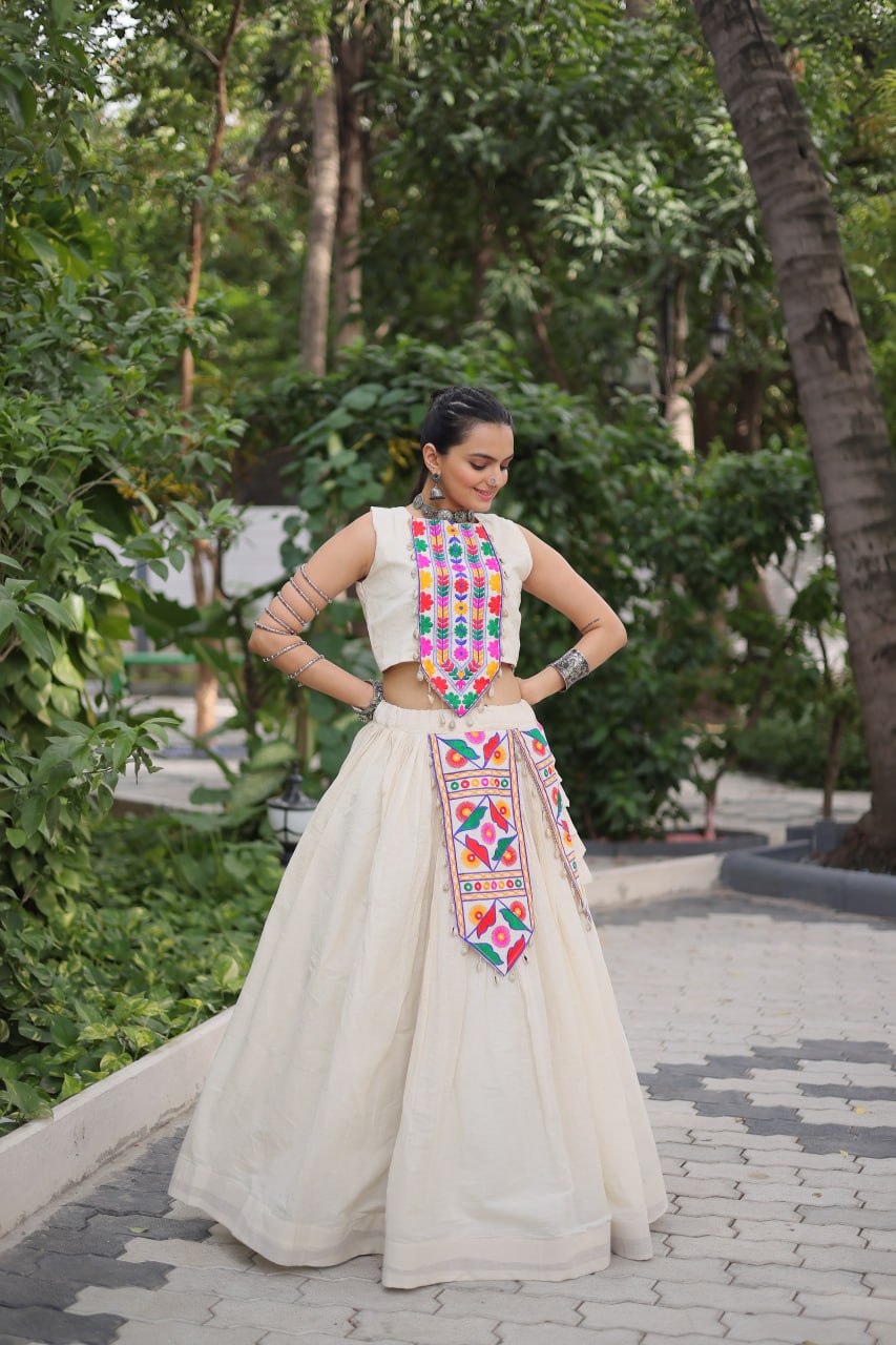 Navira in Ivory Navratri Glow White Lehenga Choli
