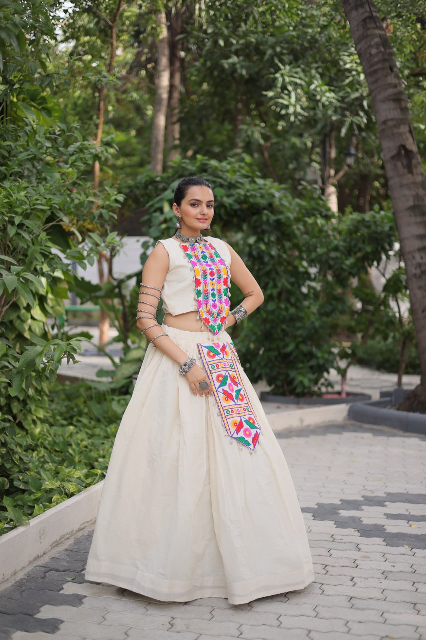Navira in Ivory Navratri Glow White Lehenga Choli
