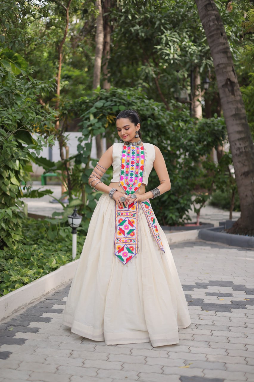 Navira in Ivory Navratri Glow White Lehenga Choli