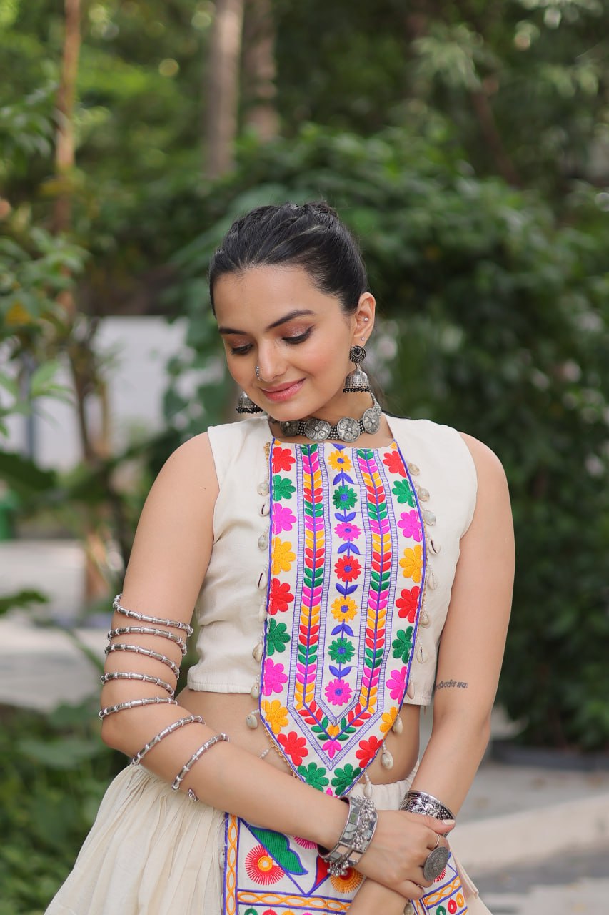 Navira in Ivory Navratri Glow White Lehenga Choli