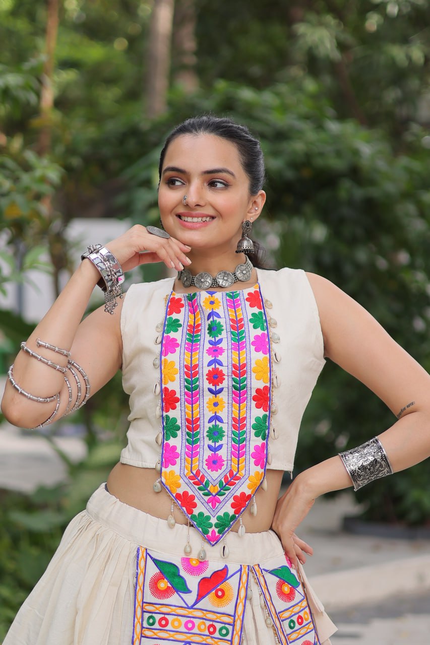 Navira in Ivory Navratri Glow White Lehenga Choli