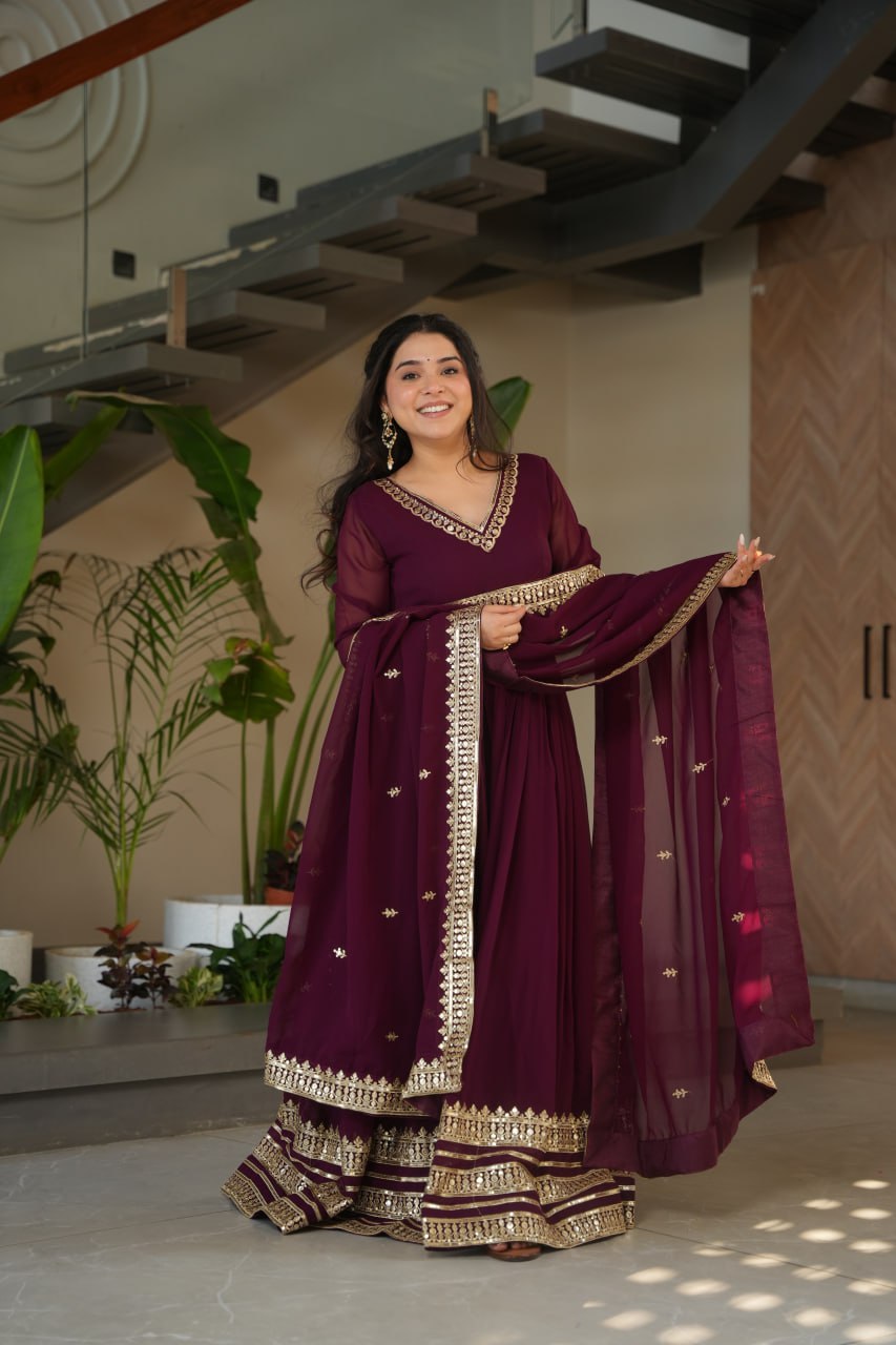 Inaaya Wine Whispers Anarkali Suit Set