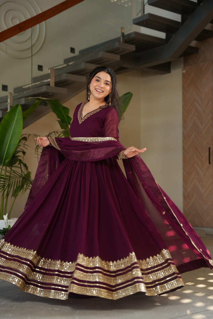 Inaaya Wine Whispers Anarkali Suit Set