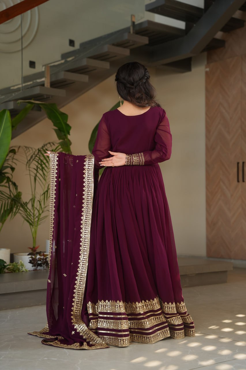 Inaaya Wine Whispers Anarkali Suit Set