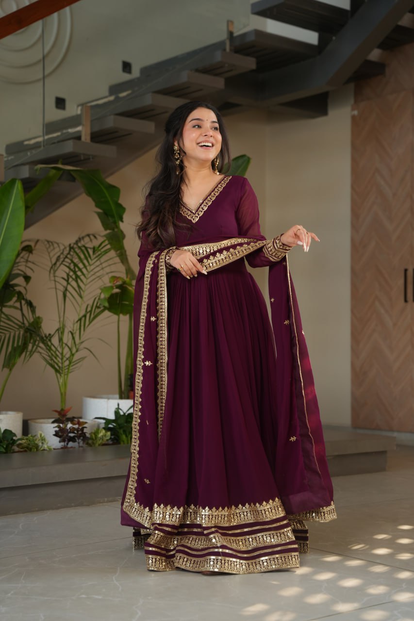 Inaaya Wine Whispers Anarkali Suit Set