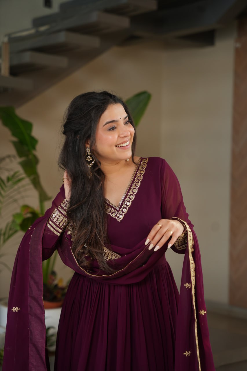 Inaaya Wine Whispers Anarkali Suit Set