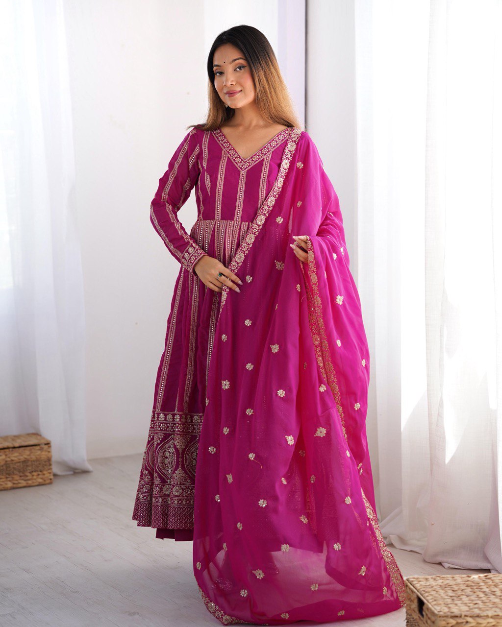 Druhi Gorgeous Star Georgette Classic Anarkali Set