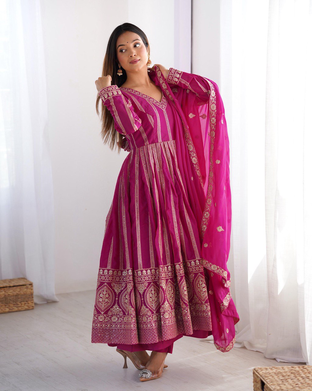 Druhi Gorgeous Star Georgette Classic Anarkali Set