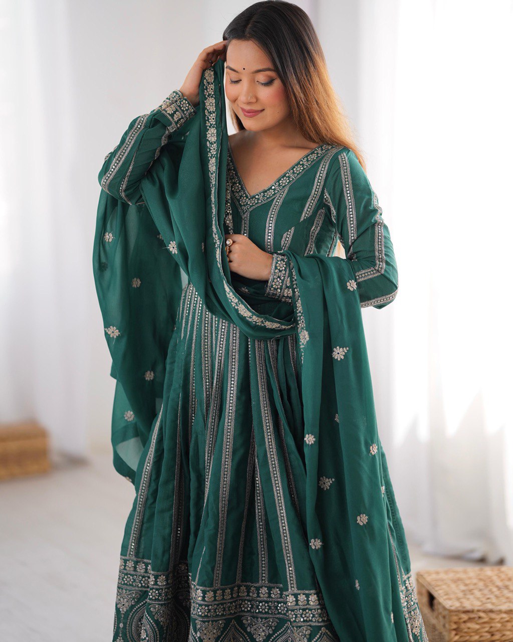 Druhi Gorgeous Star Georgette Classic Anarkali Set