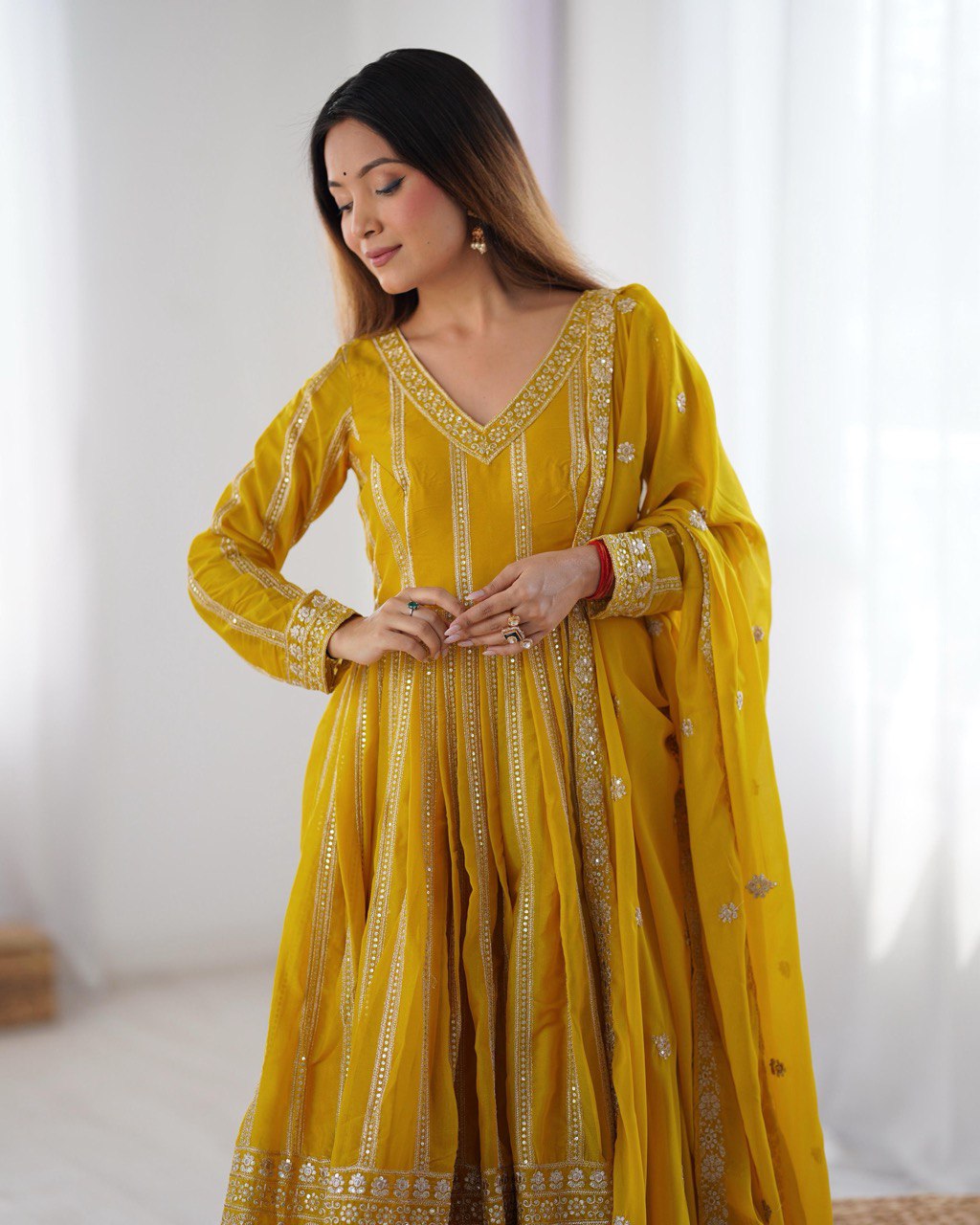 Druhi Gorgeous Star Georgette Classic Anarkali Set