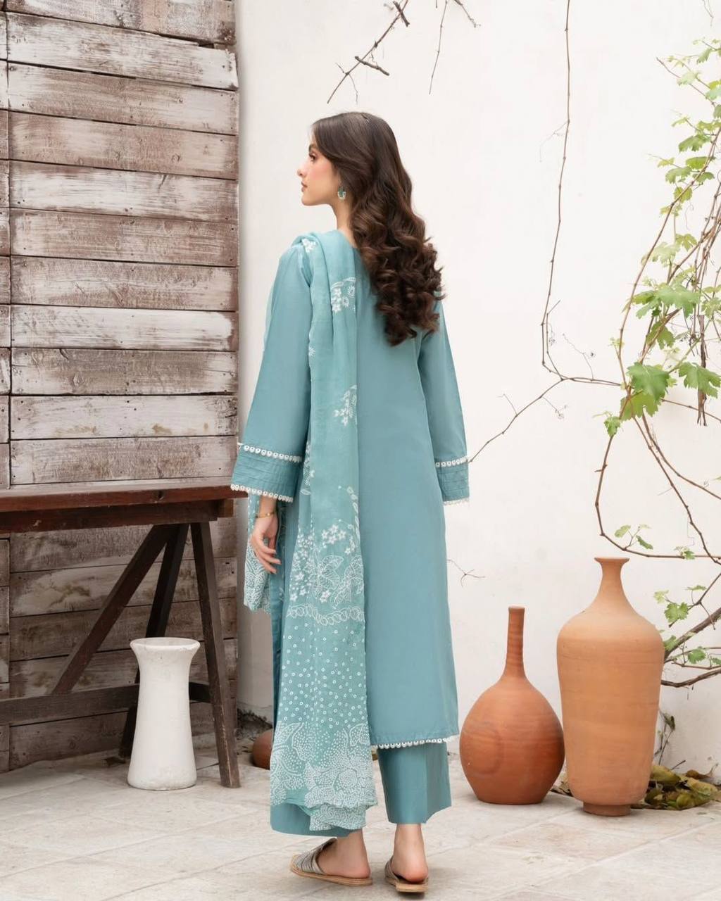 Aira Serene Aqua Grace Plazzo Suit Set
