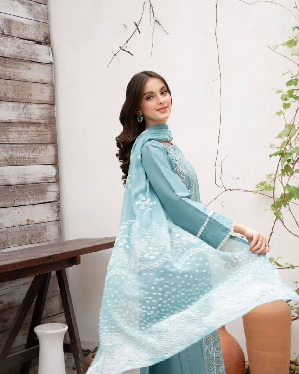 Aira Serene Aqua Grace Plazzo Suit Set
