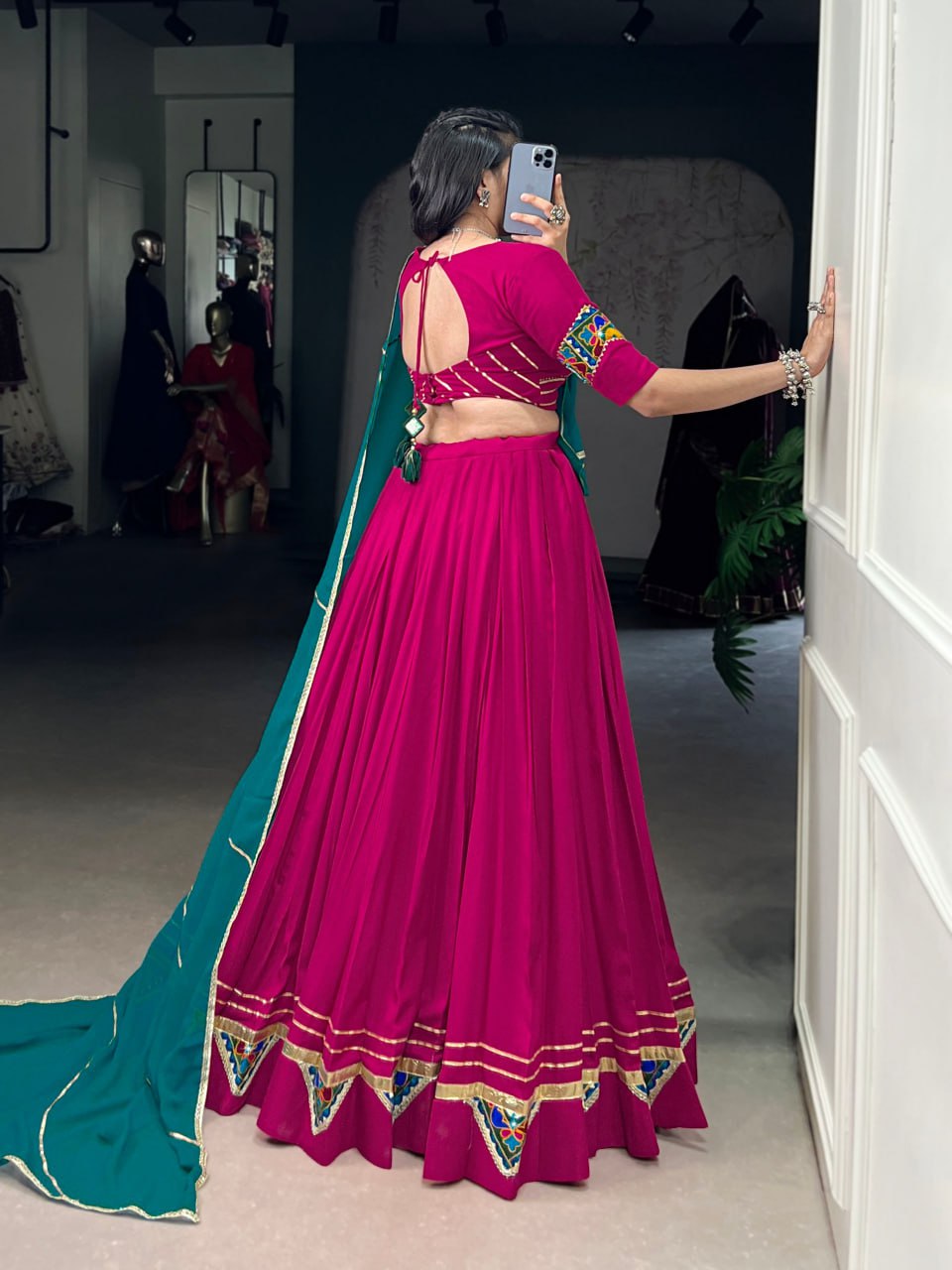 Magenta Grace with Teal Charm Festive Lehenga Set