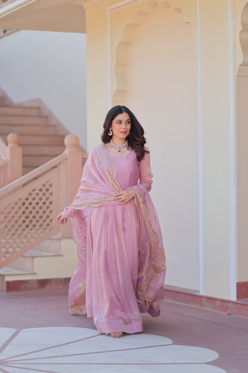 Jassica Royal Radiance Fendy Chiffon Gown