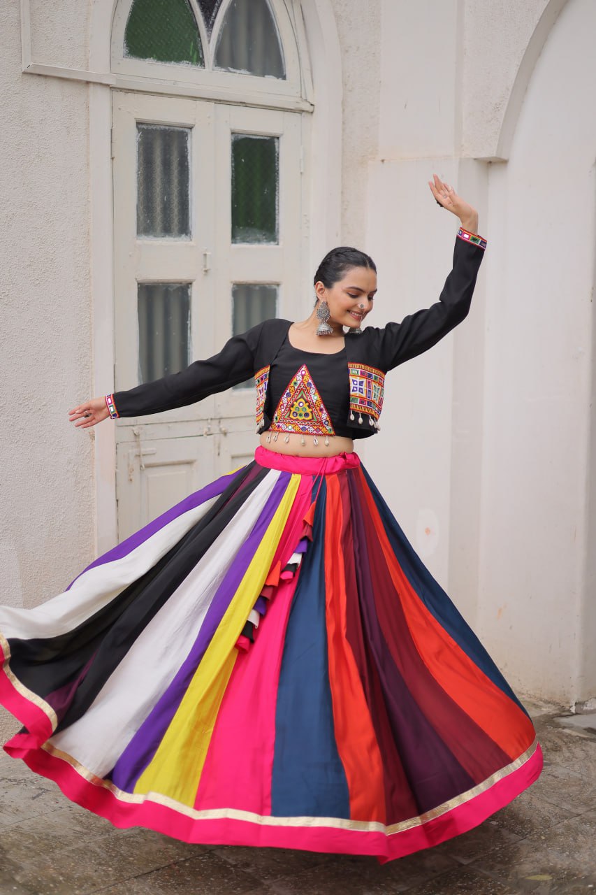 Rainbow Royalty Multicolor Navratri Lehenga Set