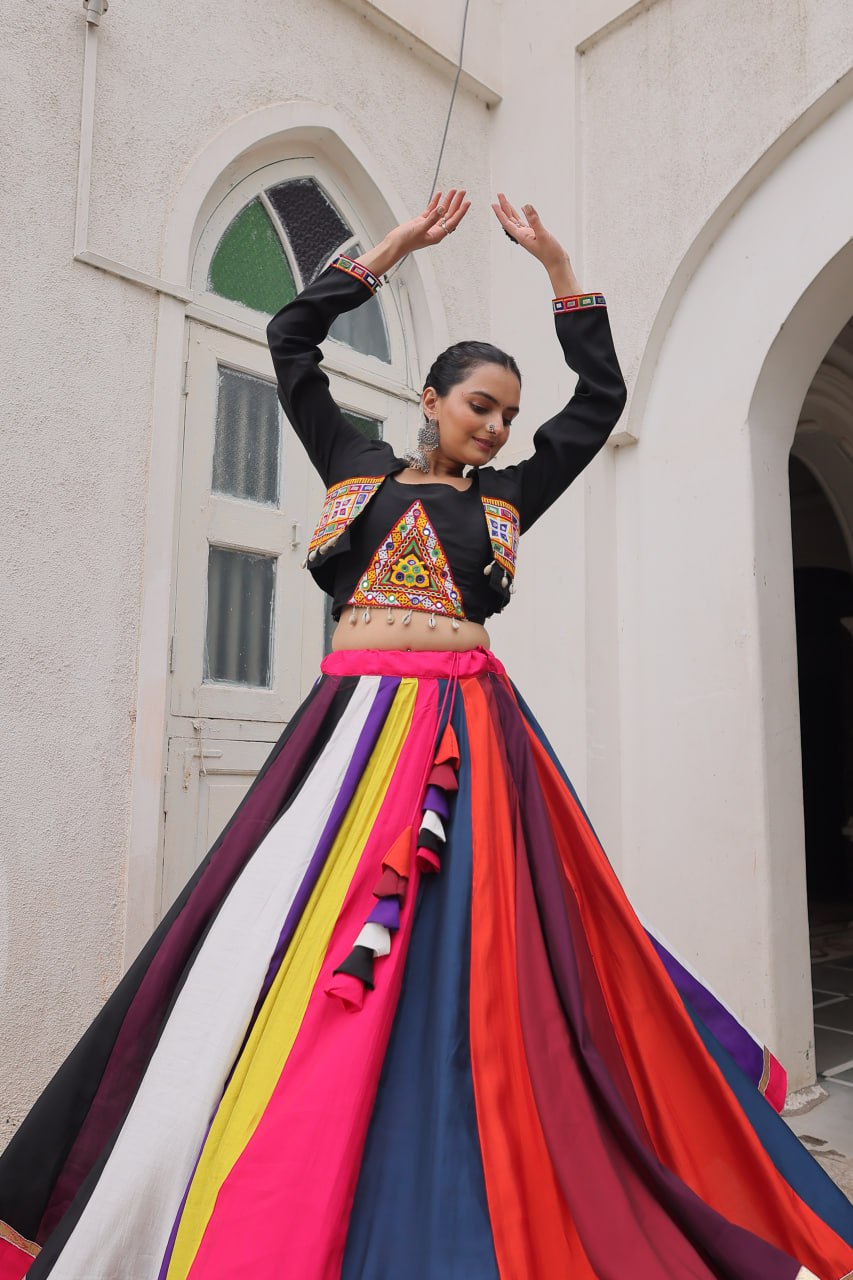 Rainbow Royalty Multicolor Navratri Lehenga Set
