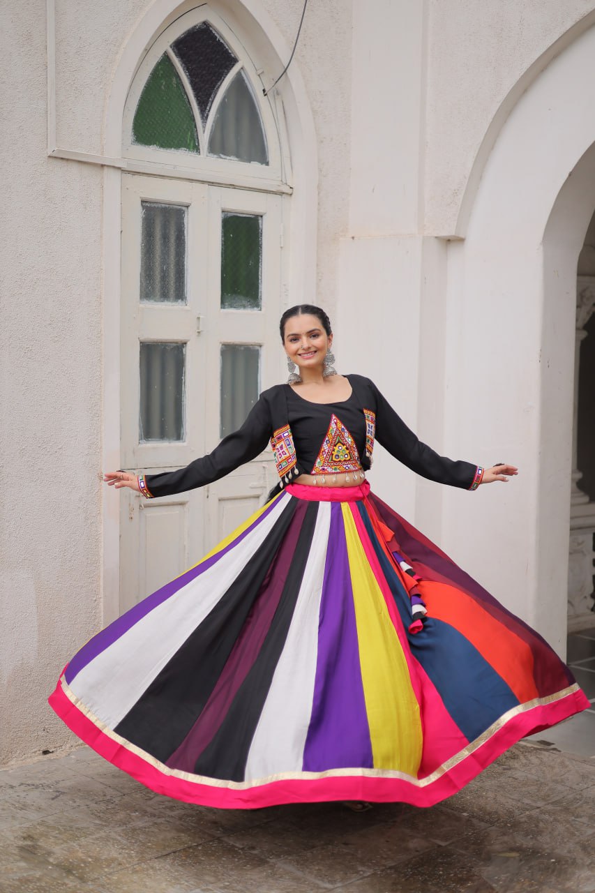 Rainbow Royalty Multicolor Navratri Lehenga Set