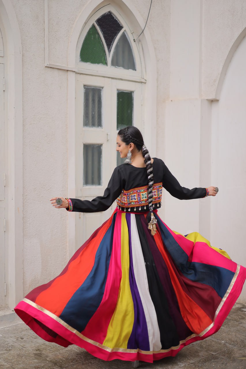 Rainbow Royalty Multicolor Navratri Lehenga Set