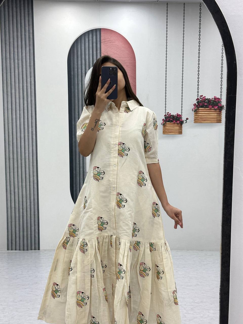 Utsav Indigo Pure Cotton Gown