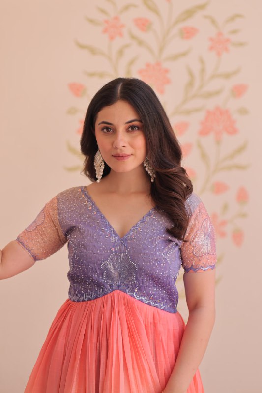 Royal Multicolor Bloom Readymade Designer Gown