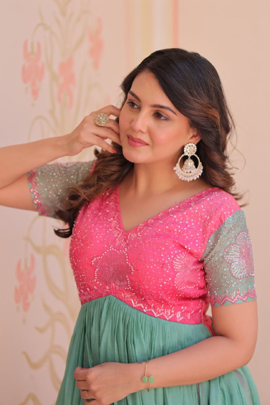 Royal Multicolor Bloom Readymade Designer Gown